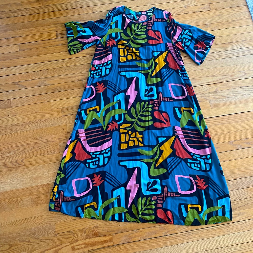 SHEIN 3X maxi dress abstract pattern